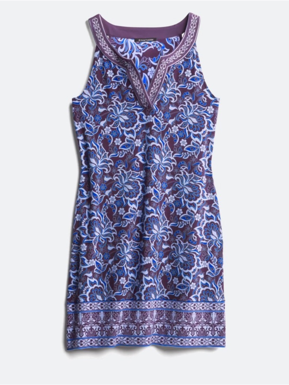 Magnolia Grace XL Petite Boho Dress Blue Paisley Sleeveless Flowy Midi